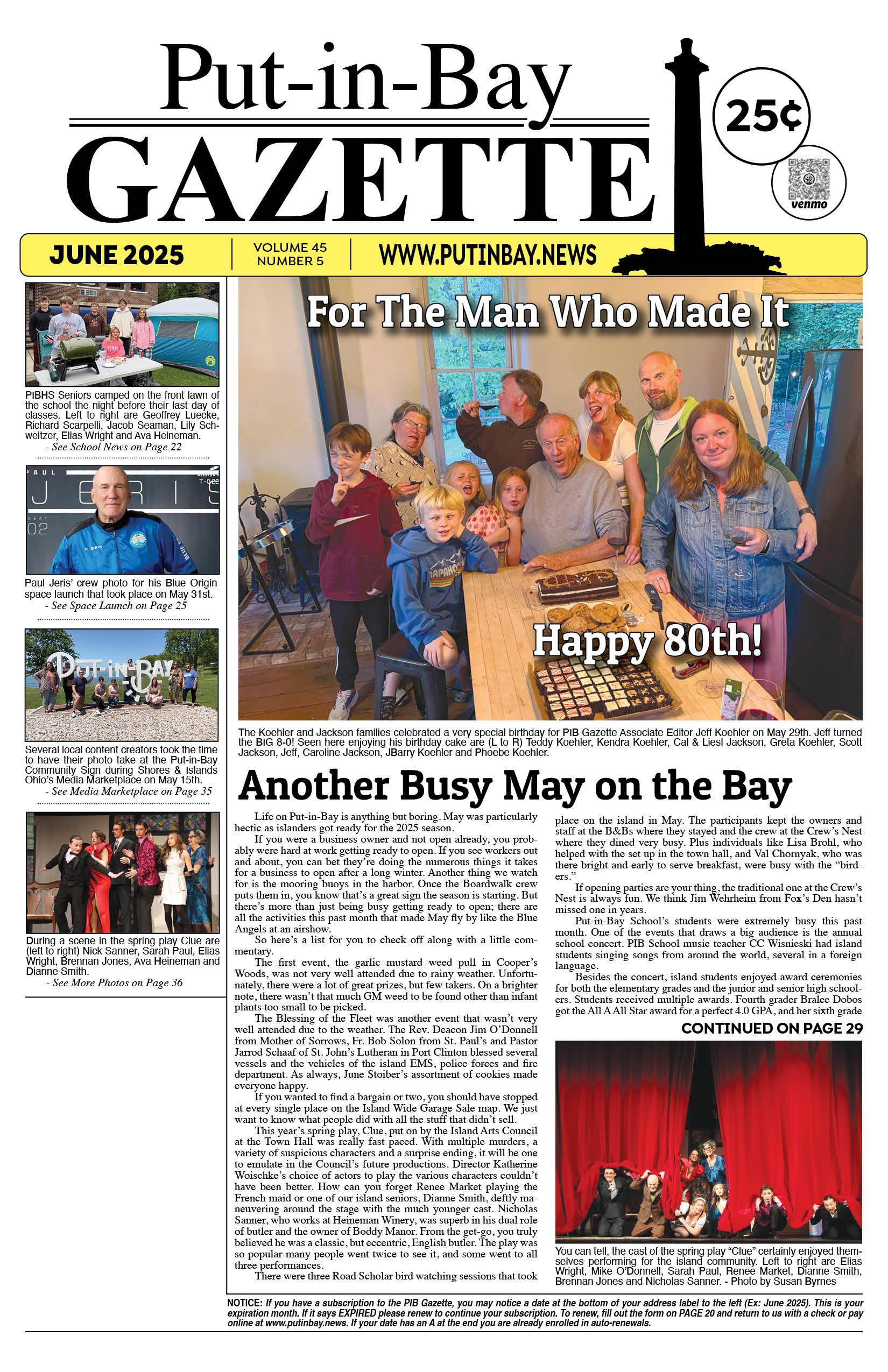 June 2025 Gazette – Bob Adamov Releases His 21st Novel – Breakwater Bay