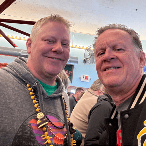 7 Downtown Dave Schafer and a friend at a bar at Put-in-Bay